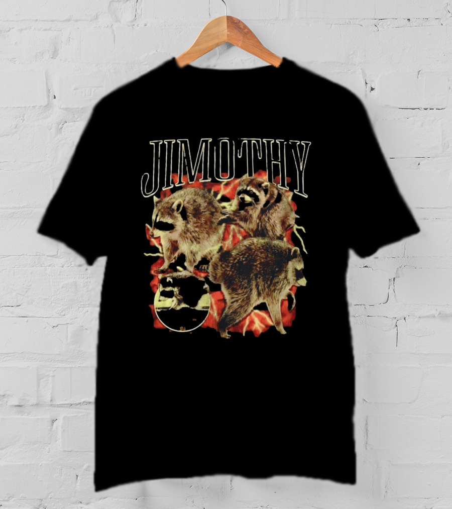 Jimothy Raccoon Trio Fire Motif Seattle Bootleg T-Shirt