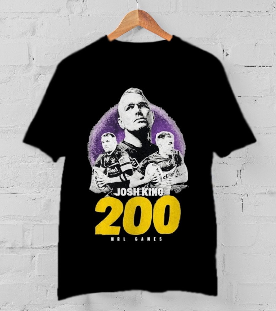 Josh King 200 NRL Games Melbourne Rugby Milestone Celebration T-Shirt