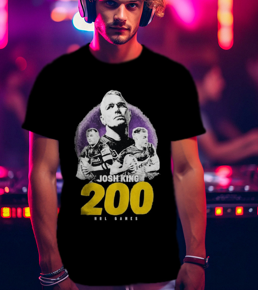 Josh King 200 NRL Games Melbourne Rugby Milestone Celebration T-Shirt
