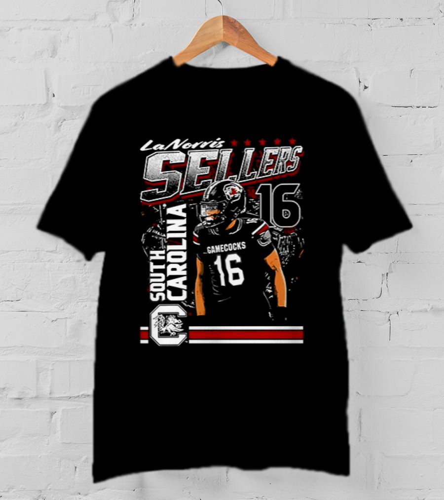 LaNorris Sellers 16 South Carolina Gamecocks Football Player T-Shirt