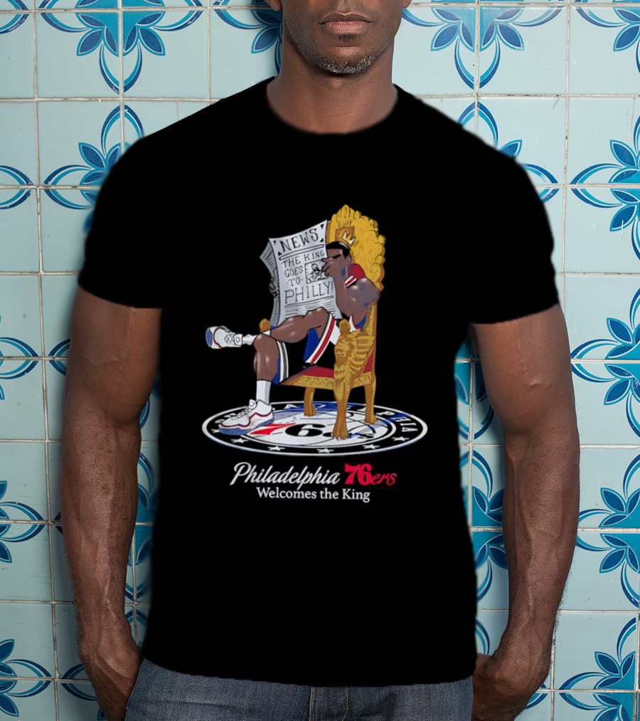 Philadelphia 76ers Welcome The King LeBron James Caricature T-Shirt