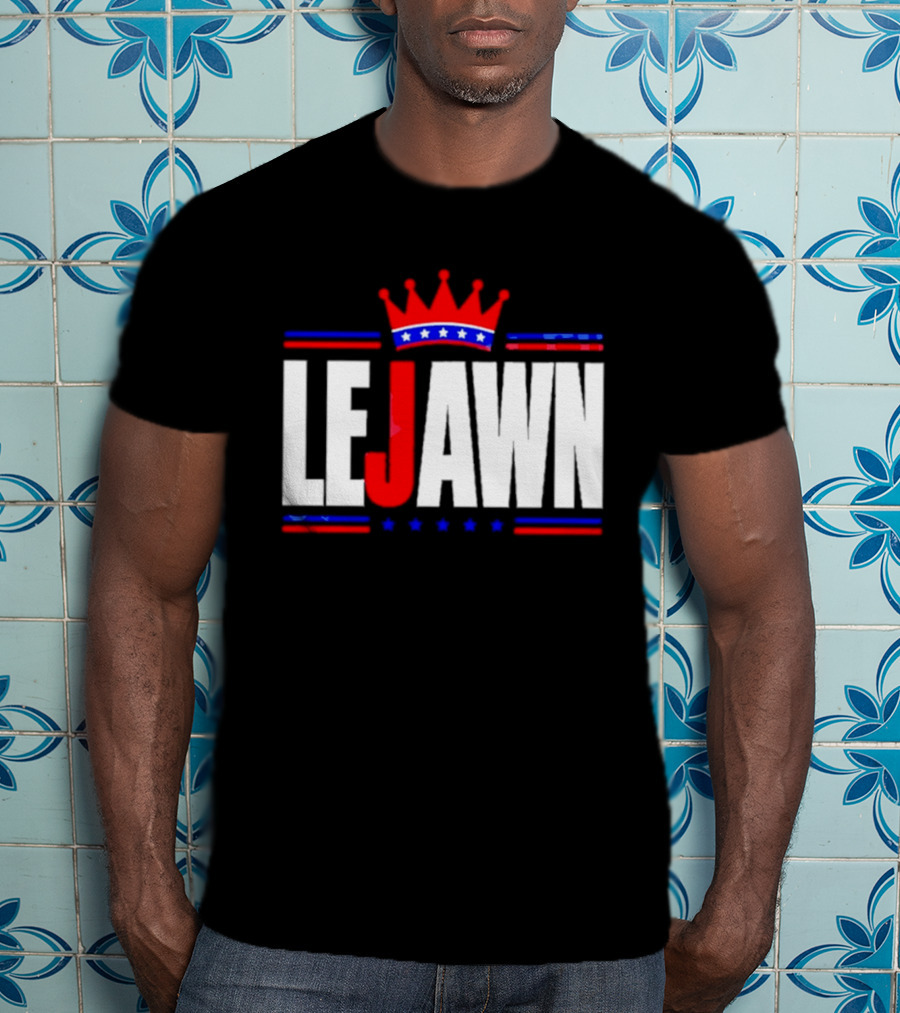 LeJawn Philadelphia Stars Crown Red Blue Stripes T-Shirt