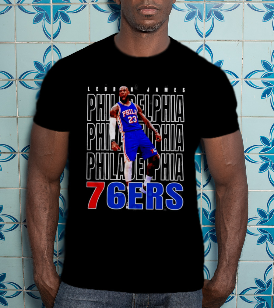 LeBron James Philadelphia 76ers Scream Vintage Style Jersey T-Shirt