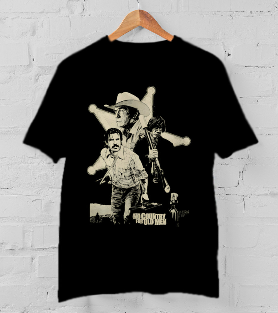 No Country For Old Men Llewelyn Moss Anton Chigurh Sheriff Bell Iconic Trio T-Shirt