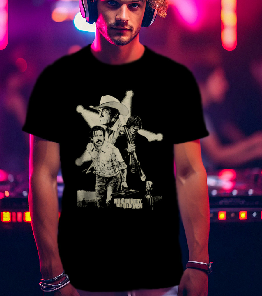 No Country For Old Men Llewelyn Moss Anton Chigurh Sheriff Bell Iconic Trio T-Shirt