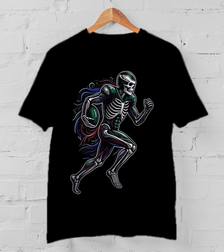 Philadelphia Eagles Skeleton Runs In My Blood Football Spirit T-Shirt