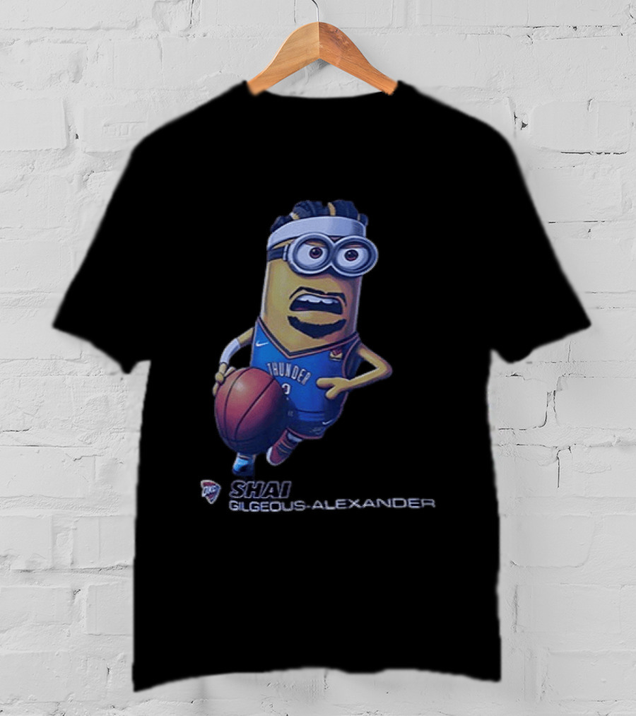 OKC Thunder NBA Shai Gilgeous Alexander Minion Basketball Player T-Shirt