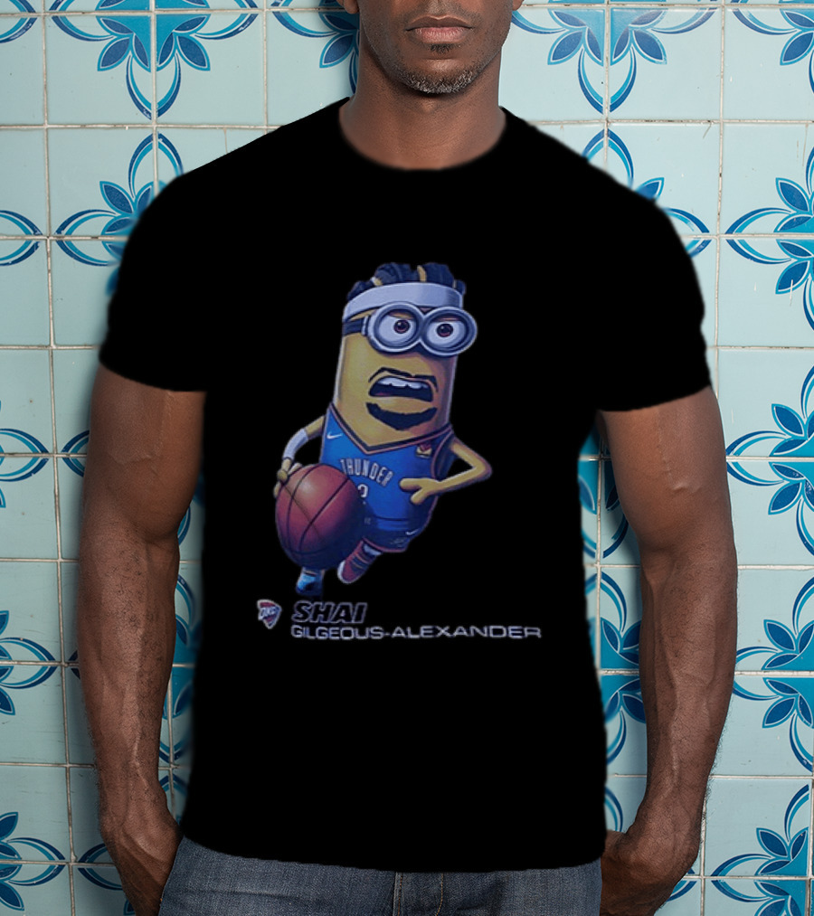 OKC Thunder NBA Shai Gilgeous Alexander Minion Basketball Player T-Shirt