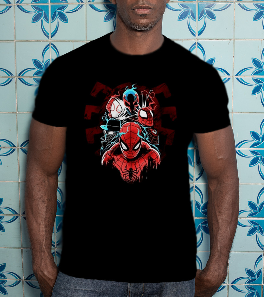 Spider Man Peter Parker Miles Morales Spider Verse Marvel Comics Spider Man Noir Gwen Stacy 2099 T-Shirt