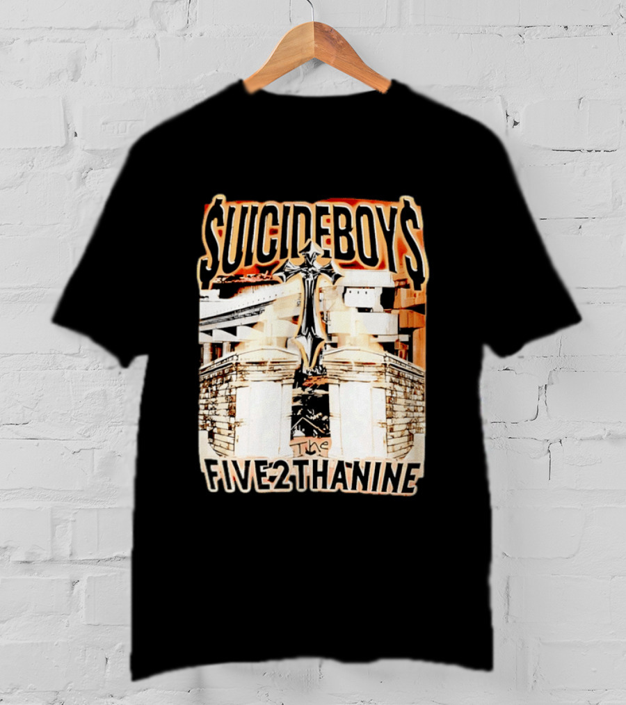 SUICIDEBOYS The Five2thanine Gothic Cross Block Letters T-Shirt
