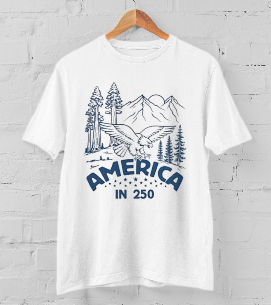 America In 250 Eagle Mountains Trees Nature T-Shirt