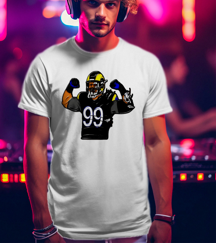 Los Angeles Rams Cyborg Player Cyber Beast 99 Football T-Shirt