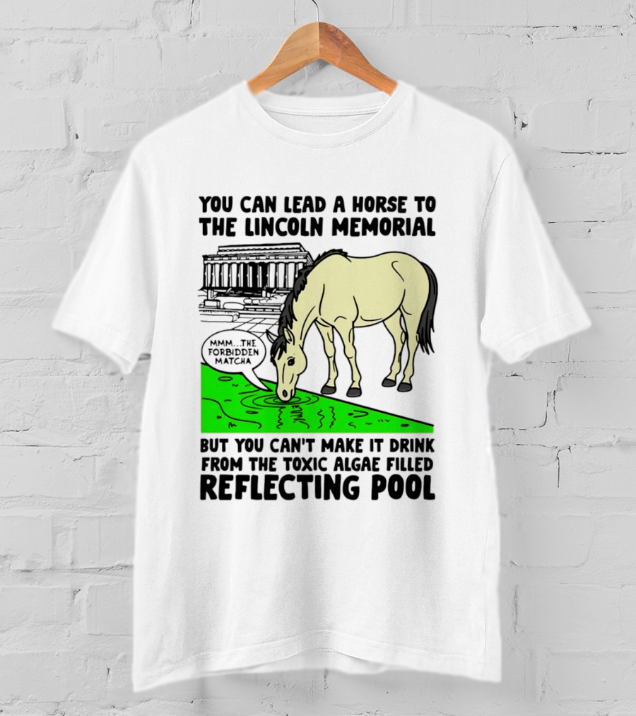 You Can Lead A Horse To The Lincoln Memorial Nnmm This Forbidden Matcha Toxic Algae Filled Reflecting Pool T-Shirt