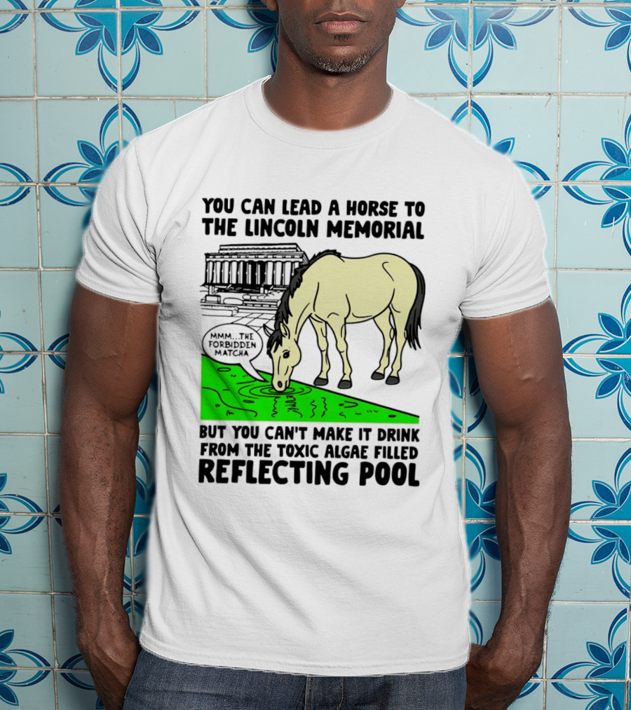 You Can Lead A Horse To The Lincoln Memorial Nnmm This Forbidden Matcha Toxic Algae Filled Reflecting Pool T-Shirt