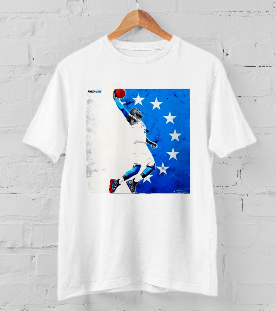 LeBron James Philadelphia 76ers Finish Line Stars Basketball Dunk T-Shirt