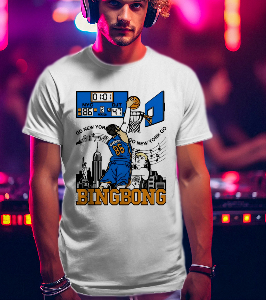 Mamdani 86 NYC DJT Go New York Basketball Bing Bong Epstein Files T-Shirt