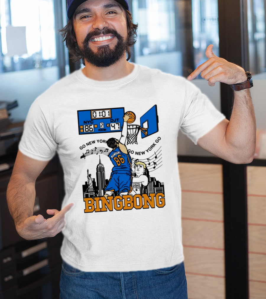 Mamdani 86 NYC DJT Go New York Basketball Bing Bong Epstein Files T-Shirt