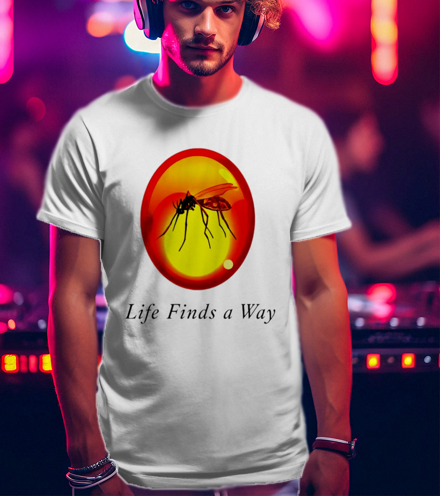 Mosquito In Amber Life Finds A Way Jurassic Park T-Shirt