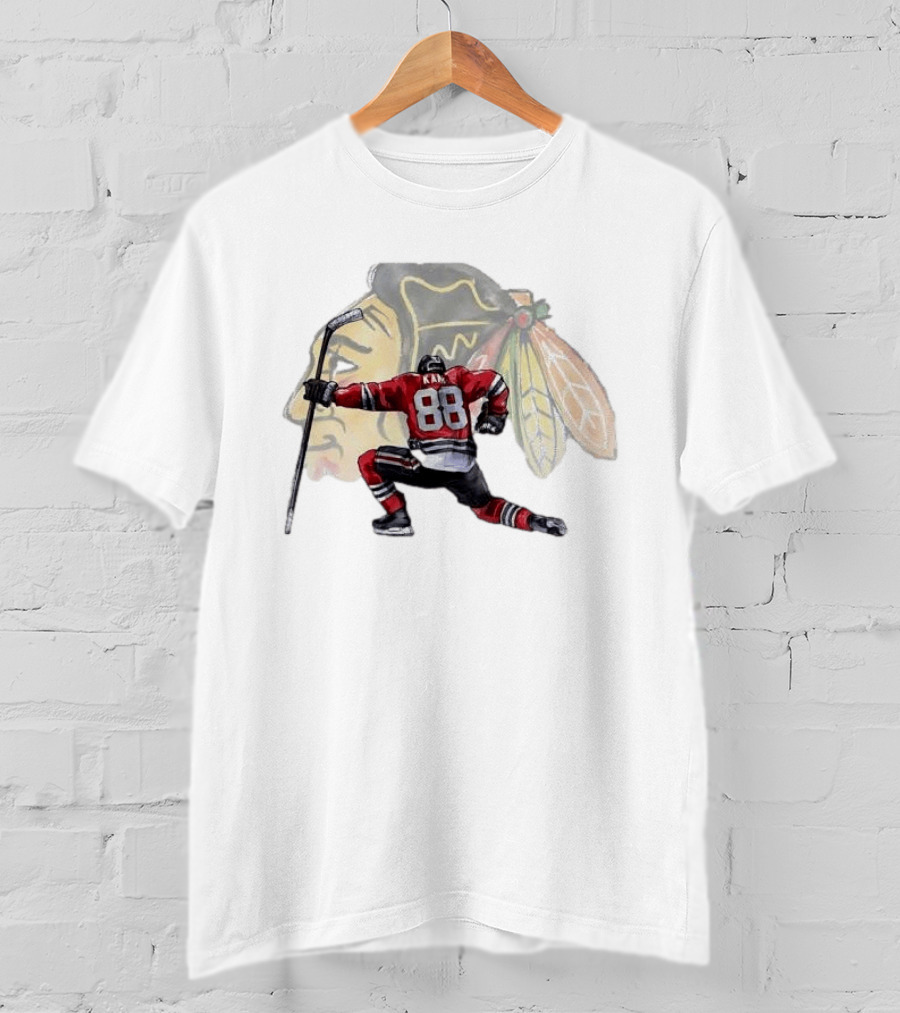 Patrick Kane Kneeling Number 88 Chicago Blackhawks T-Shirt