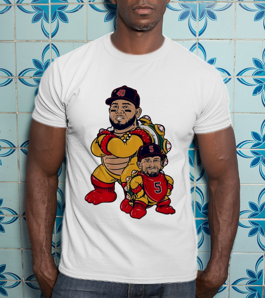 Bowser And Mini Bowser Willson Contreras Caleb Durbin Boston Red Sox T-Shirt