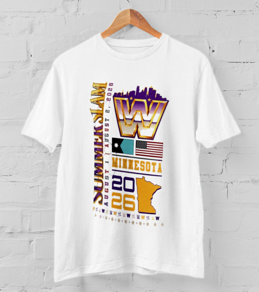 WWE SummerSlam August 1 2026 Minnesota Wrestling Event Twin City T-Shirt