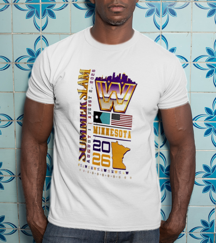 WWE SummerSlam August 1 2026 Minnesota Wrestling Event Twin City T-Shirt