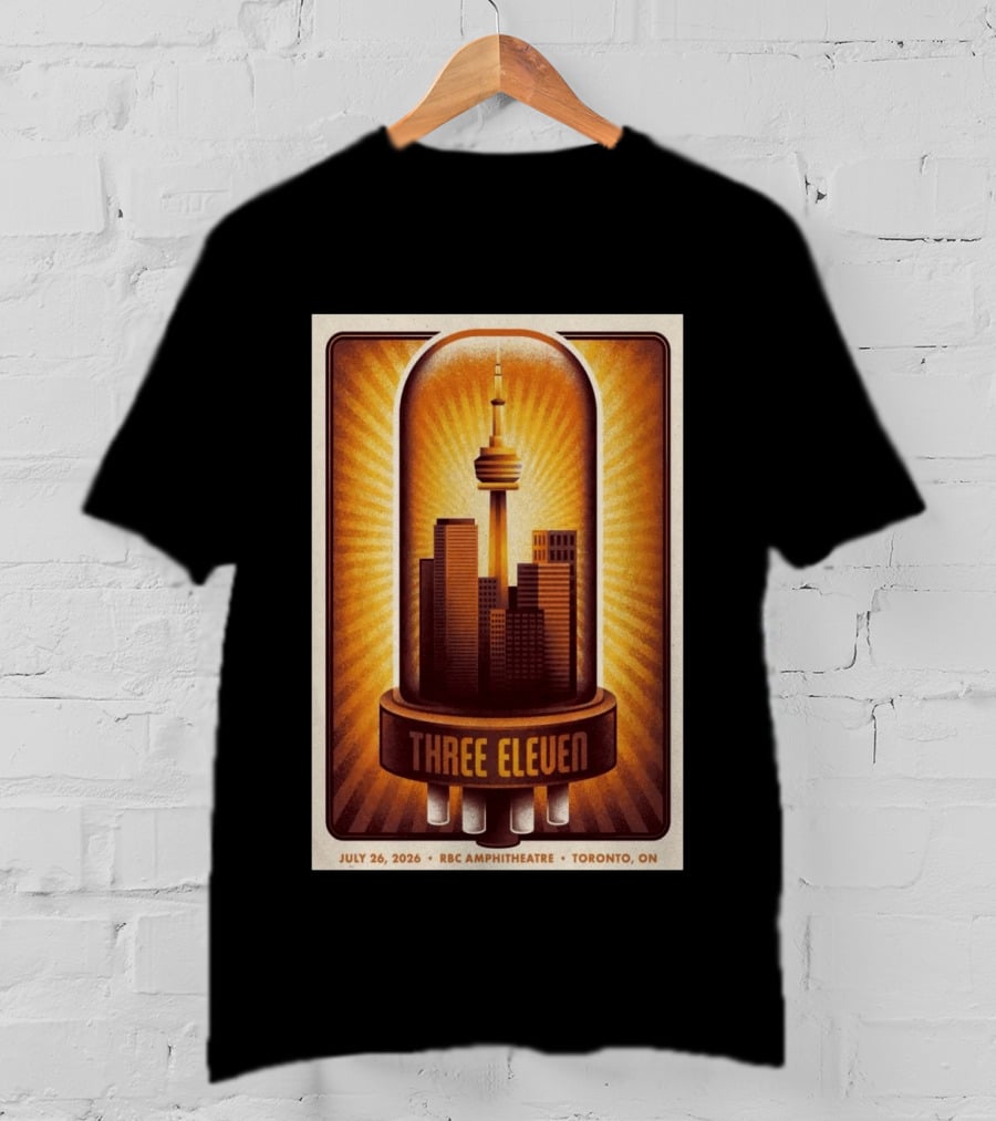 Three Eleven Concert July 26 2026 RBC Amphitheatre Toronto Ontario CN Tower Skyline T-Shirt