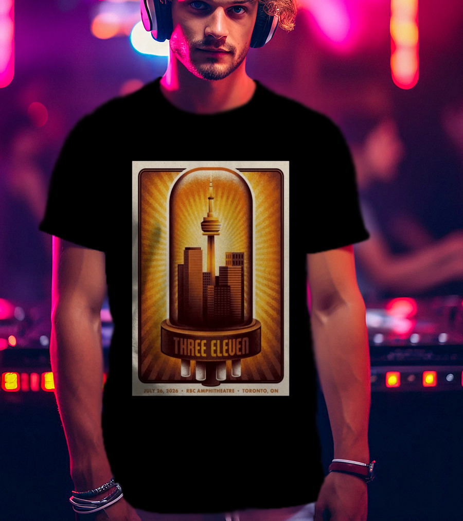 Three Eleven Concert July 26 2026 RBC Amphitheatre Toronto Ontario CN Tower Skyline T-Shirt