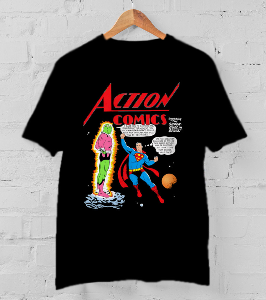 Action Comics Superman I Dare You To Capture Me Super Duel In Space T-Shirt