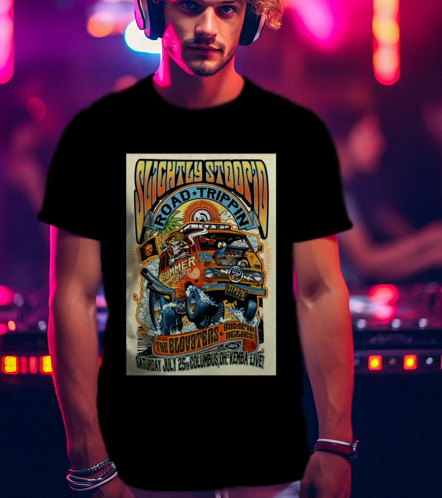 Slightly Stoopid Summer Tour Road Trippin' Columbus OH July 25 2026 Kemba Live The Elovators Bumpin Uglies T-Shirt