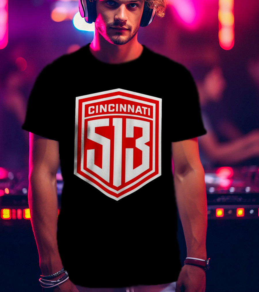 Cincinnati 513 Shield Emblem Area Code T-Shirt