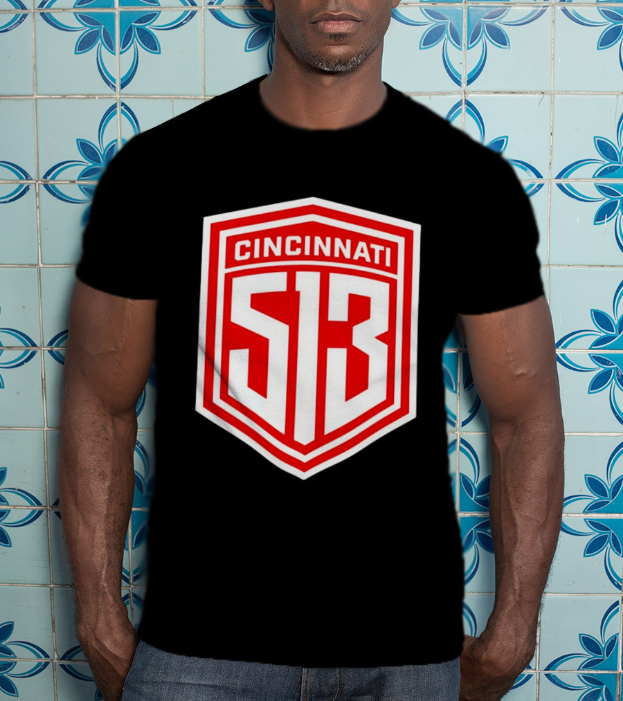 Cincinnati 513 Shield Emblem Area Code T-Shirt