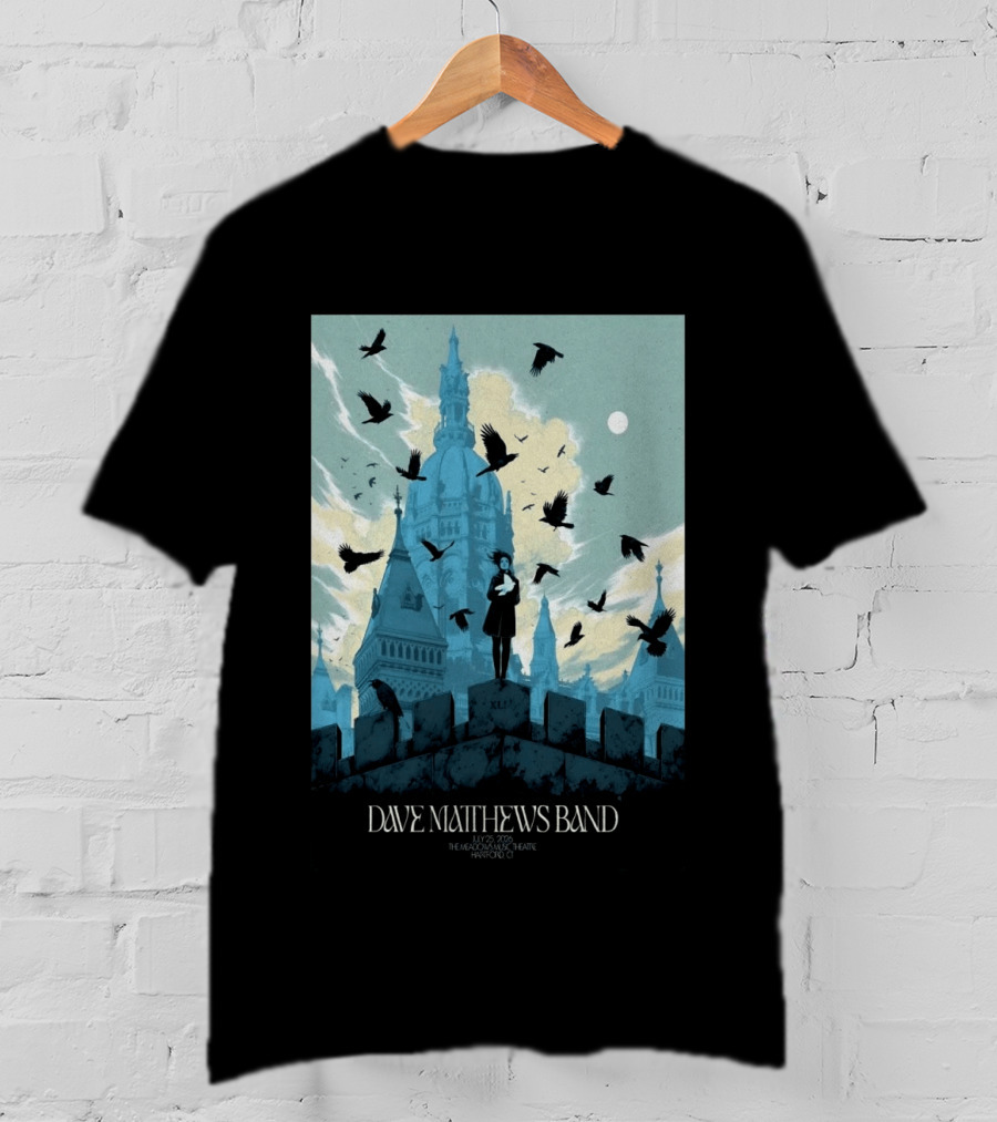 Dave Matthews Band July 25 2026 The Meadows Music Theatre Hartford CT Birds And Gothic Architecture T-Shirt