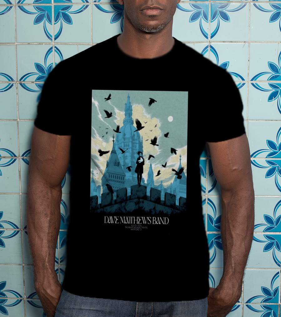 Dave Matthews Band July 25 2026 The Meadows Music Theatre Hartford CT Birds And Gothic Architecture T-Shirt