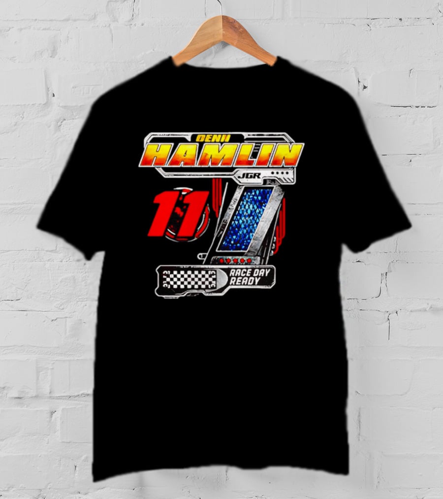 Denny Hamlin Joe Gibbs Racing 11 Race Day Ready Checkerboard Speedometer T-Shirt