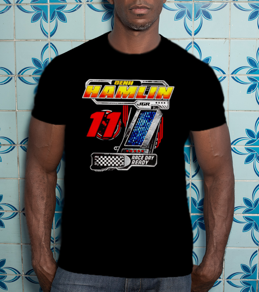 Denny Hamlin Joe Gibbs Racing 11 Race Day Ready Checkerboard Speedometer T-Shirt