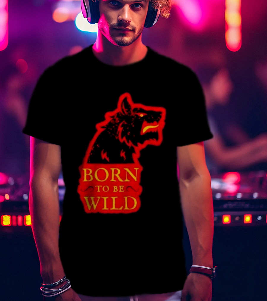 Born To Be Wild Wolf Silhouette Red T-Shirt