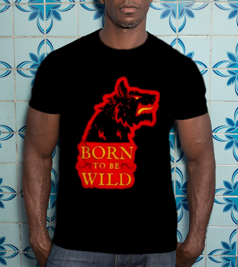 Born To Be Wild Wolf Silhouette Red T-Shirt