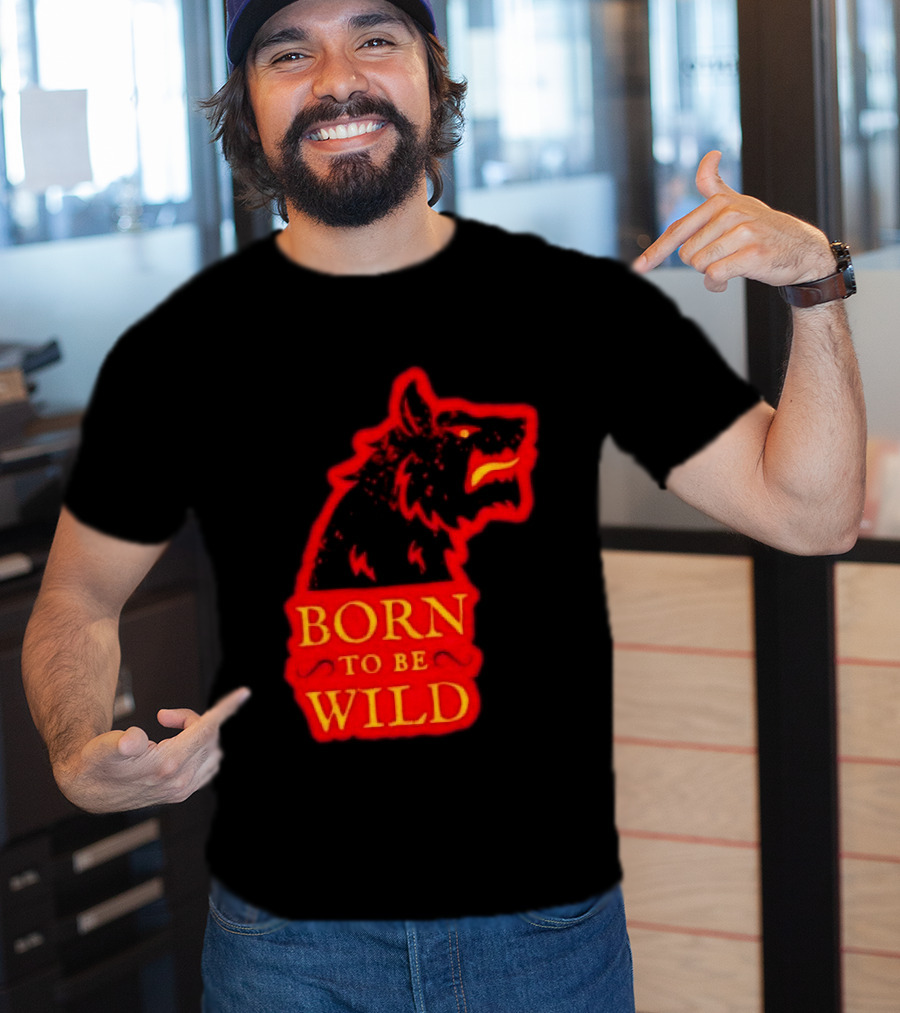 Born To Be Wild Wolf Silhouette Red T-Shirt