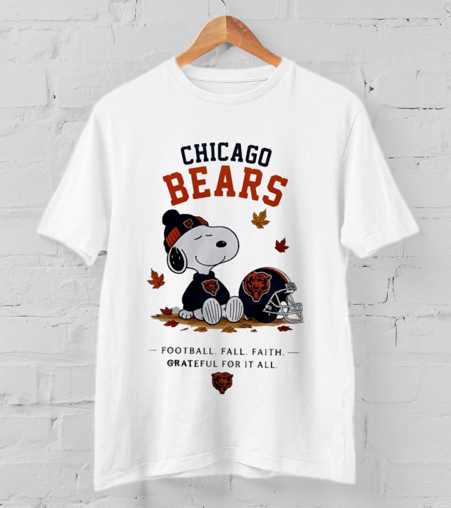 Chicago Bears Snoopy Grateful Football Fall Faith T-Shirt
