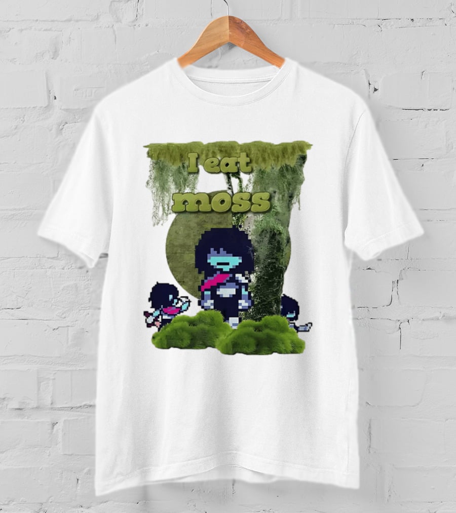 Deltarune I Eat Moss Pixel Art With Character And Mossy T-Shirt