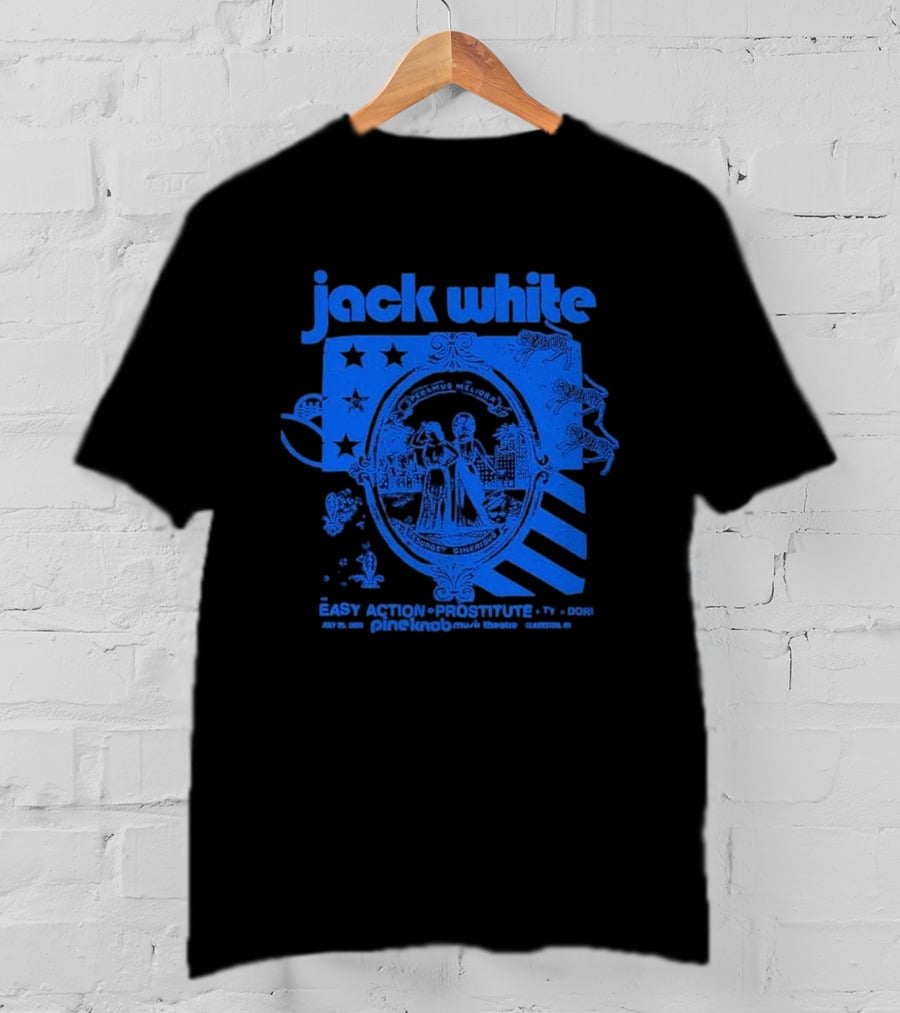 Jack White Easy Action Records Detroit Michigan 2026 Pine Knob Music Theatre Event July 25 T-Shirt