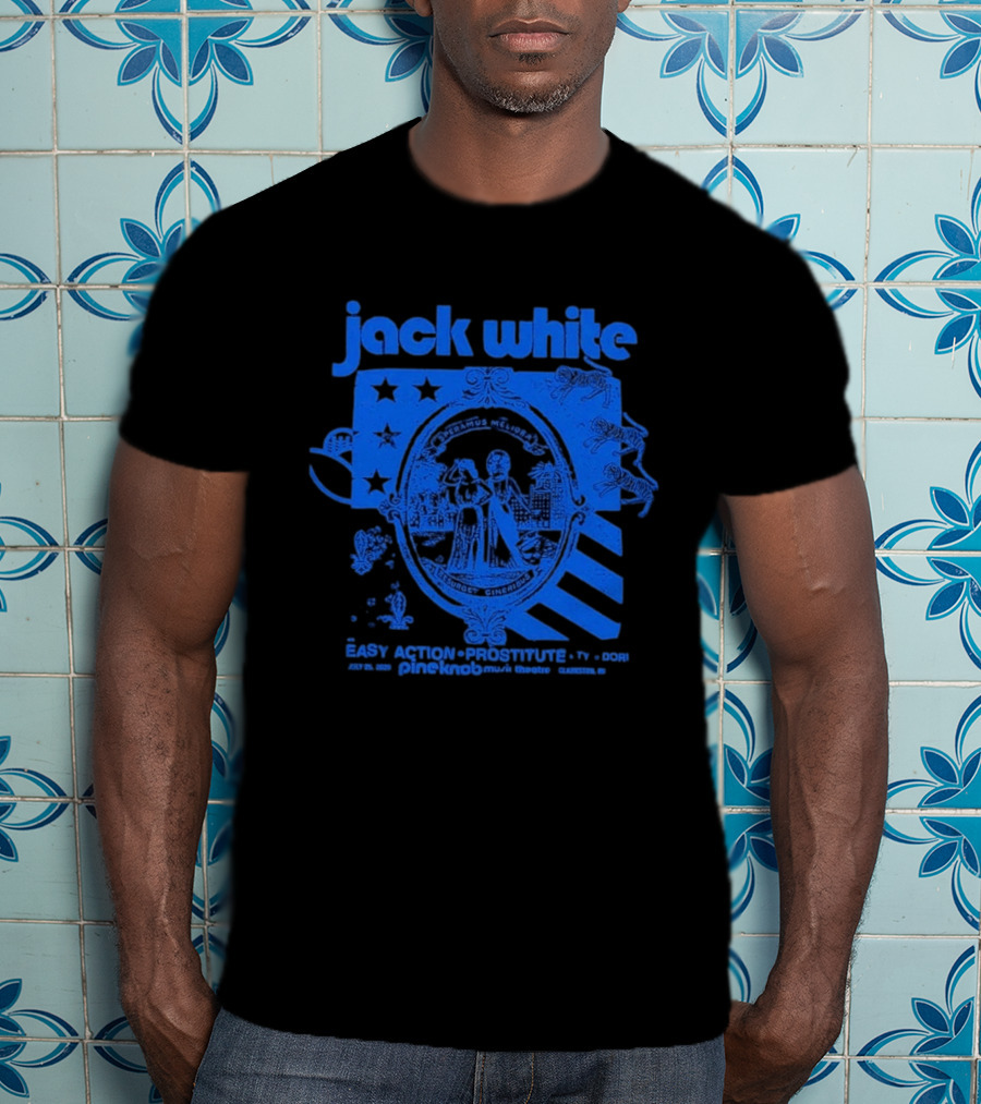 Jack White Easy Action Records Detroit Michigan 2026 Pine Knob Music Theatre Event July 25 T-Shirt