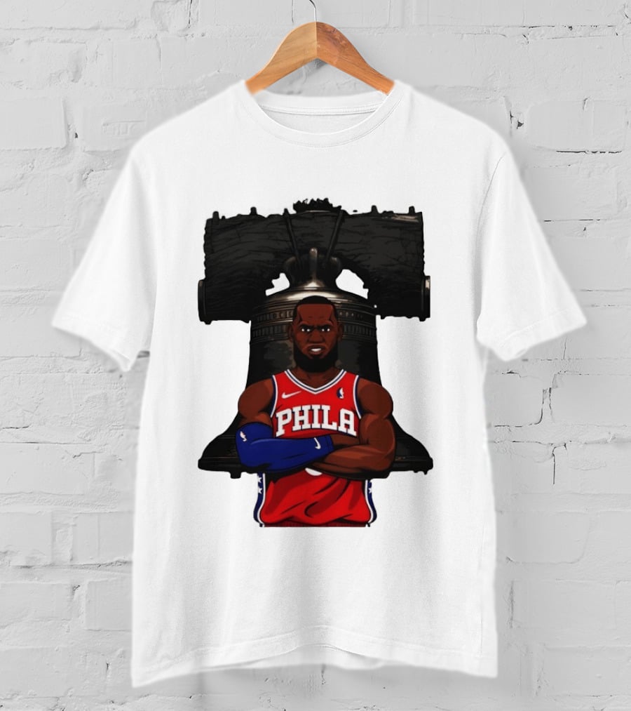 Philadelphia 76ers 2026 LeBron James Liberty Bell Basketball T-Shirt