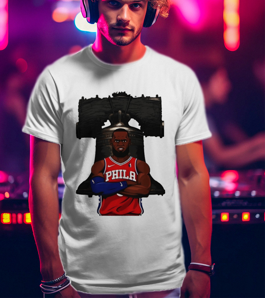Philadelphia 76ers 2026 LeBron James Liberty Bell Basketball T-Shirt