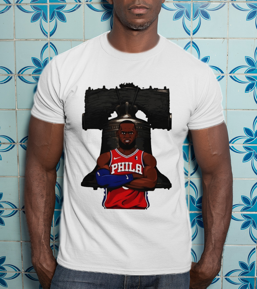 Philadelphia 76ers 2026 LeBron James Liberty Bell Basketball T-Shirt