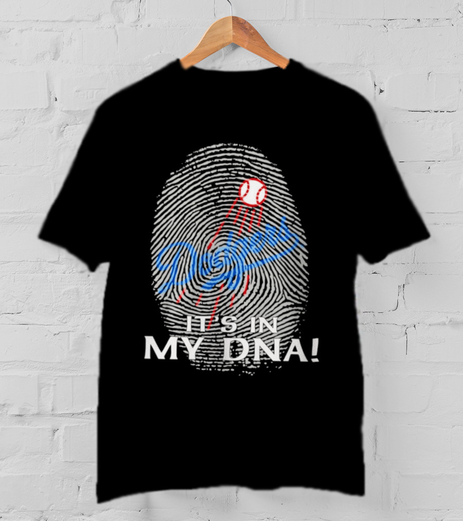 Los Angeles Dodgers It's In My DNA Fingerprint Baseball T-Shirt