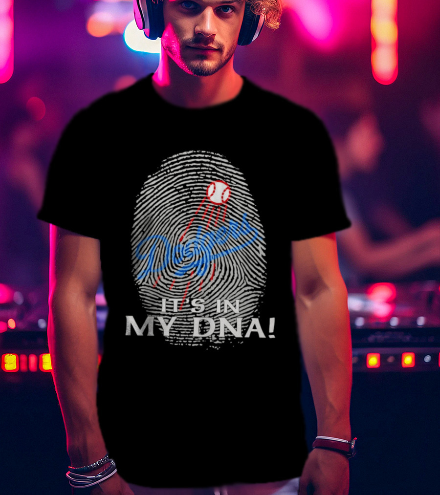 Los Angeles Dodgers It's In My DNA Fingerprint Baseball T-Shirt