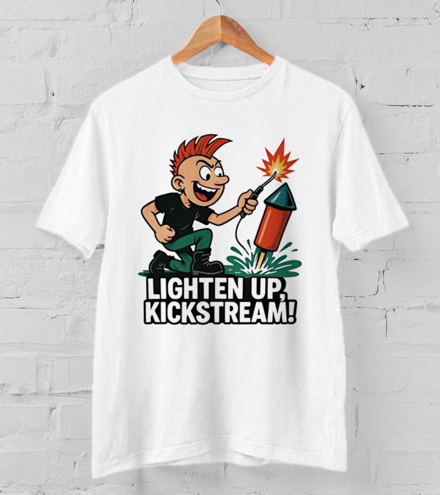 Lighten Up Kickstream Fireworks Rocket Blast T-Shirt