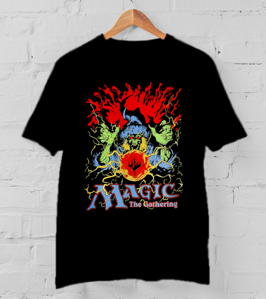 Magic The Gathering Wizard Elemental Spellcaster Mystical Flames T-Shirt